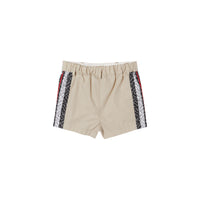 Short ajusté en coton rayé Monogram - Stone