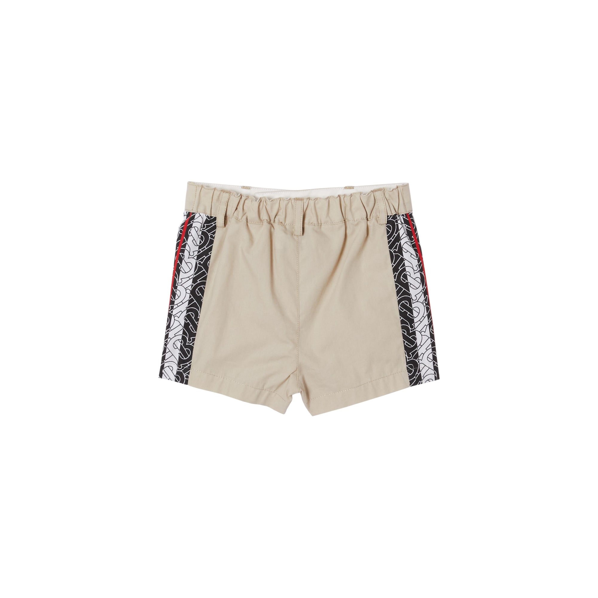 Short ajusté en coton rayé Monogram - Stone