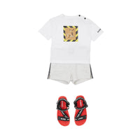 T-shirt en coton à imprimé daim - White