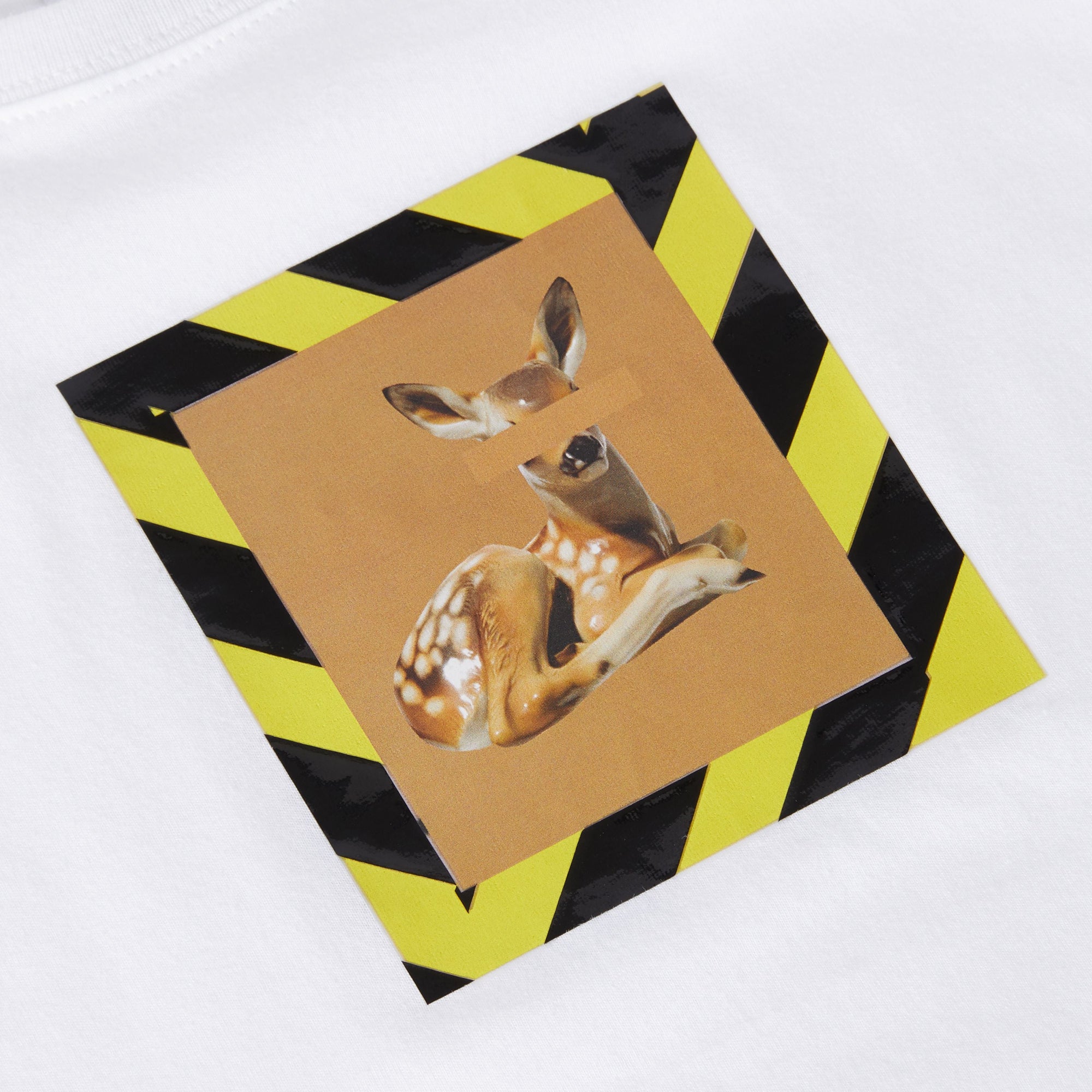 T-shirt en coton à imprimé daim - White