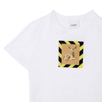T-shirt en coton à imprimé daim - White