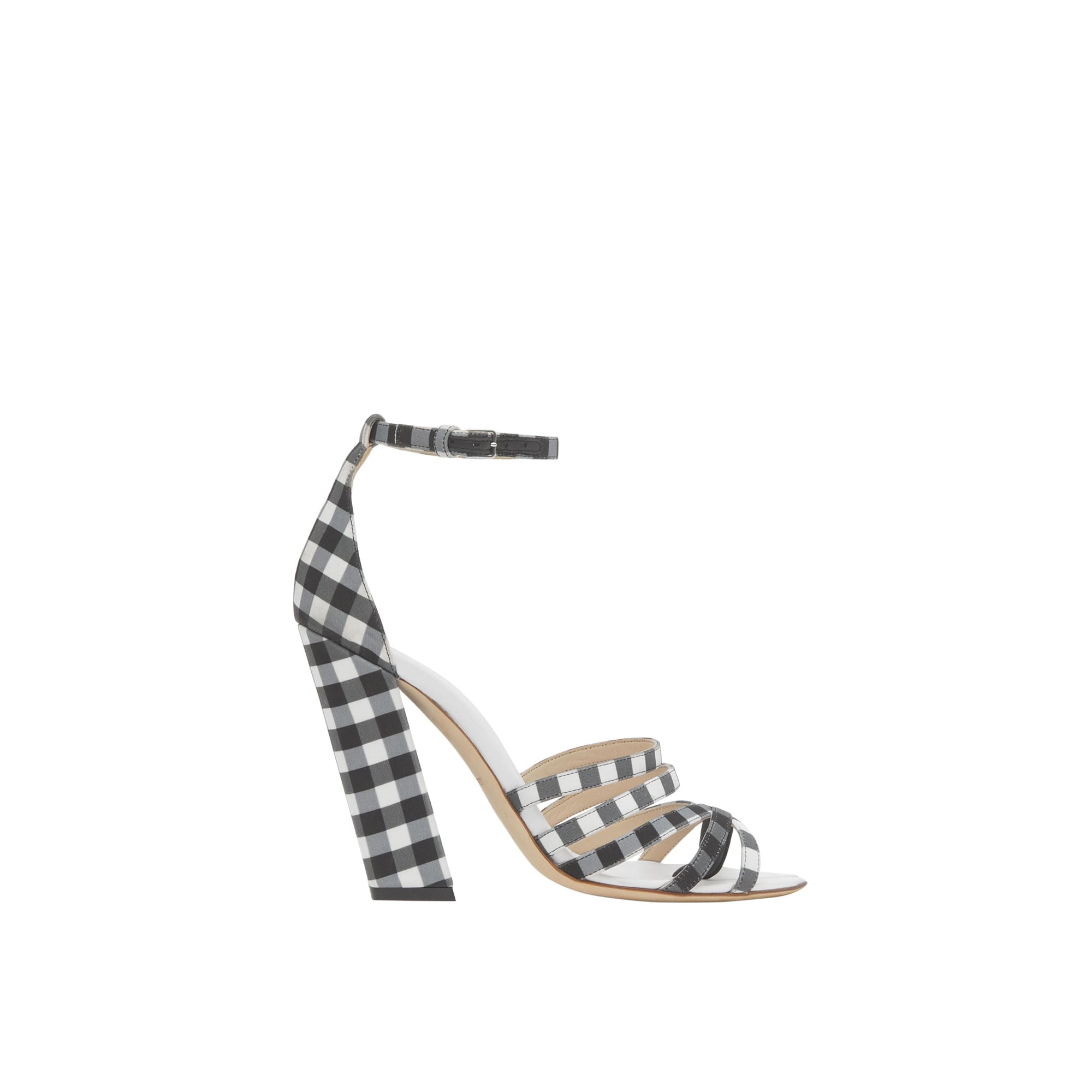 Sandales à bout fendu en coton vichy - Black & Vichy Check