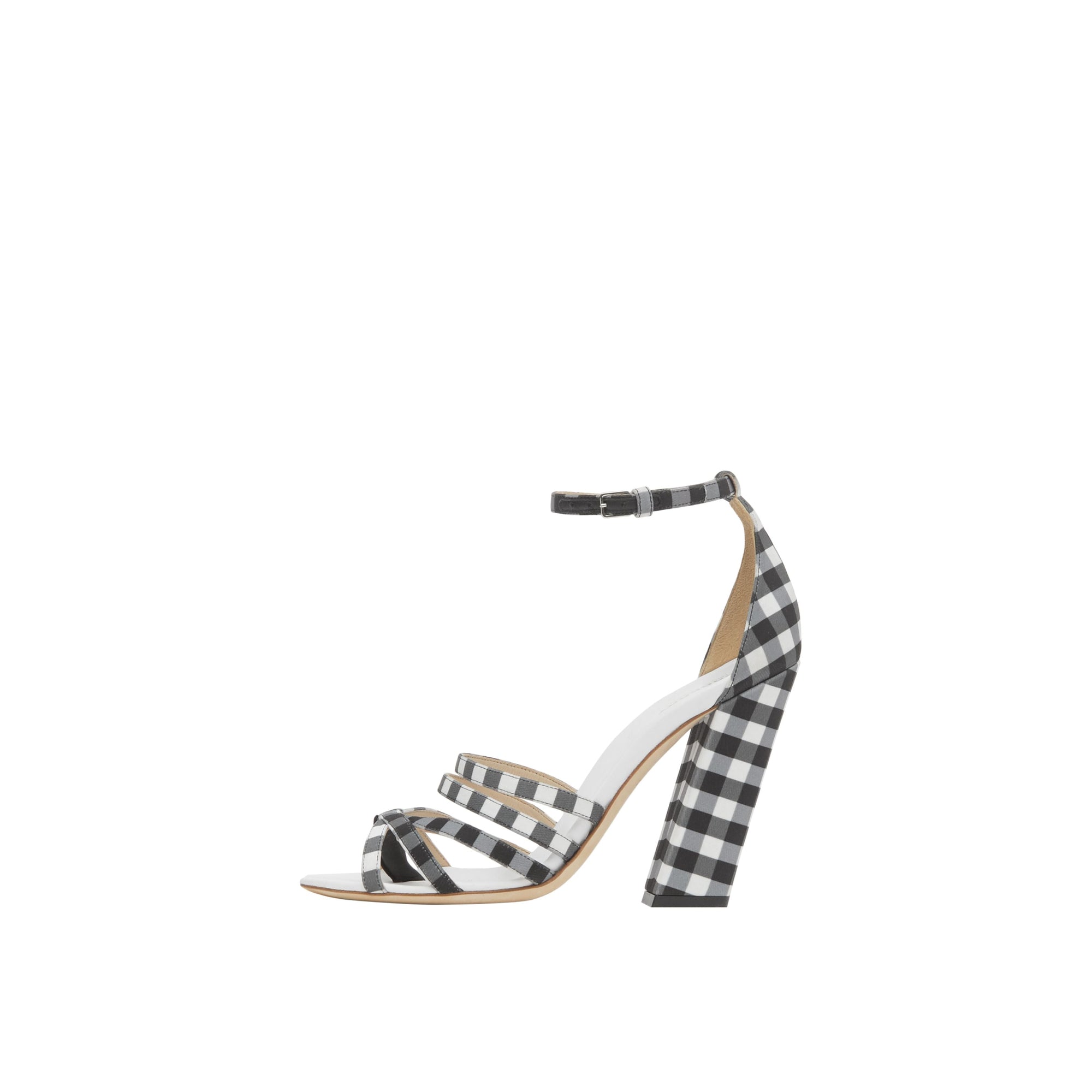 Sandales à bout fendu en coton vichy - Black & Vichy Check