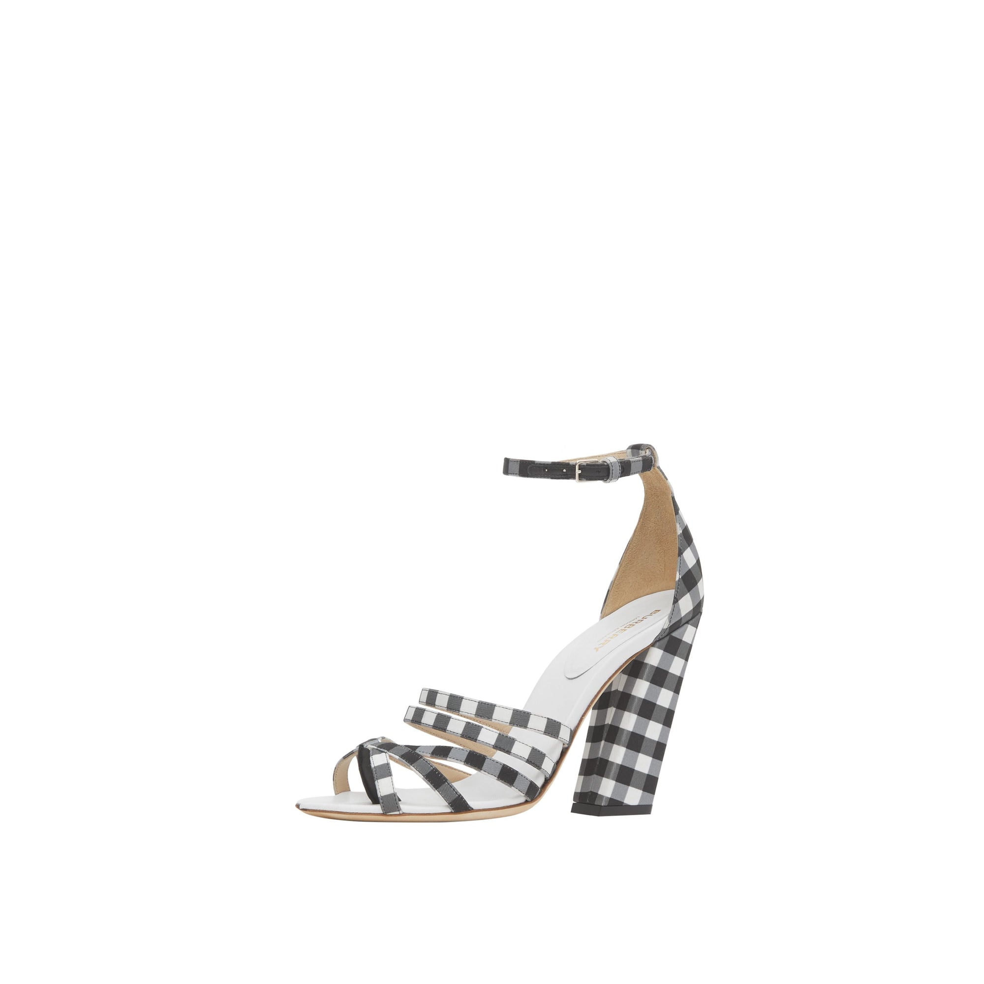 Sandales à bout fendu en coton vichy - Black & Vichy Check