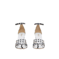 Sandales à bout fendu en coton vichy - Black & Vichy Check