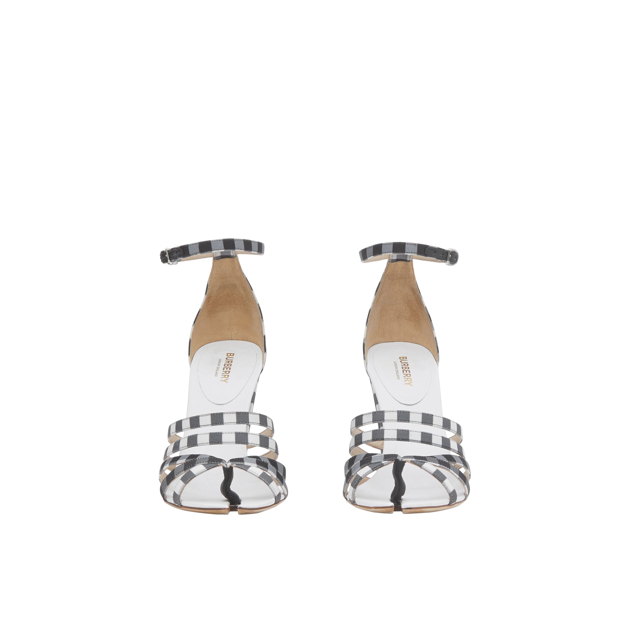 Sandales à bout fendu en coton vichy - Black & Vichy Check
