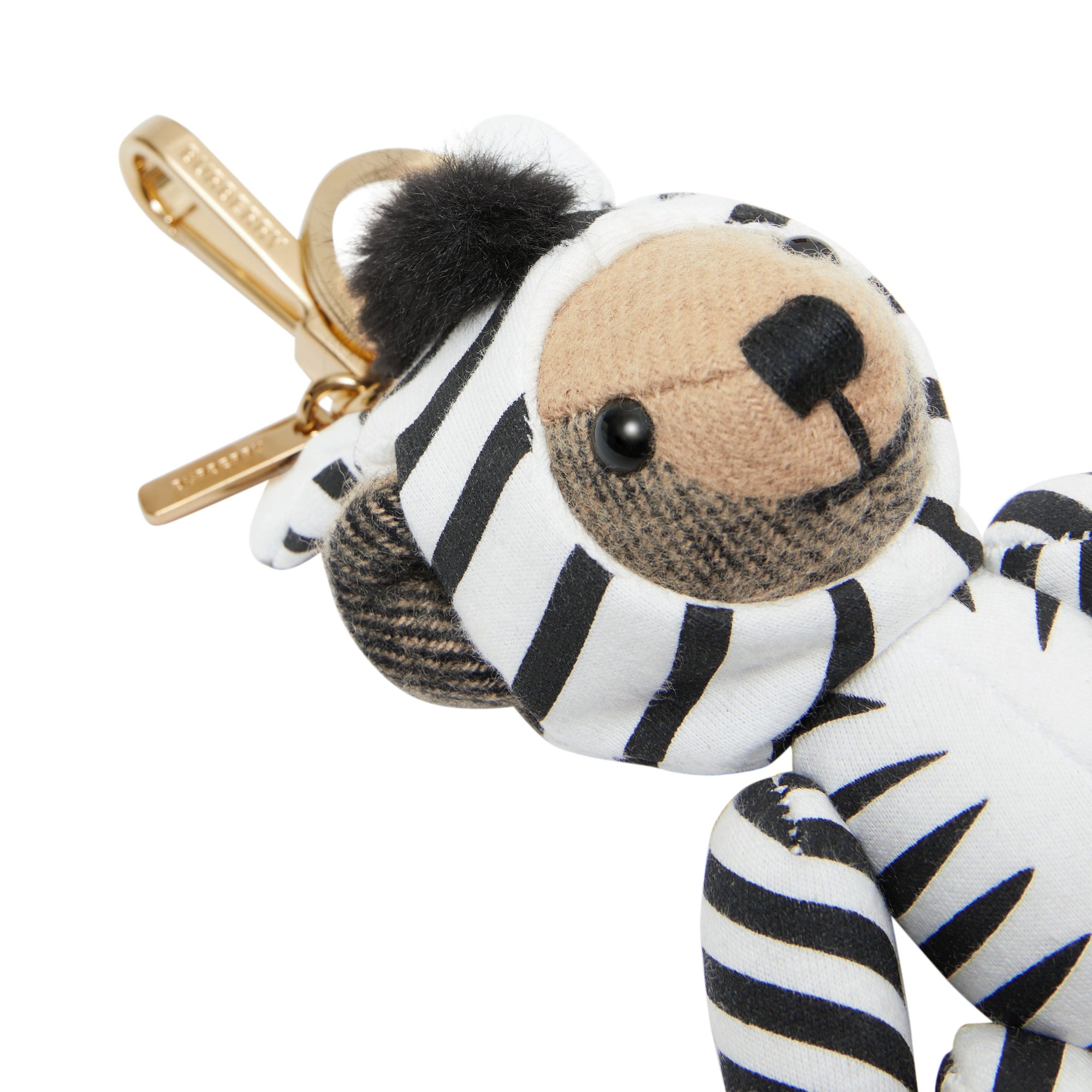 Porte-clés Thomas Bear en costume de zèbre en cachemire - Archive Beige