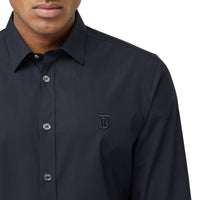 Chemise en popeline de coton stretch Monogram - Navy