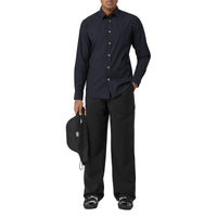 Chemise en popeline de coton stretch Monogram - Navy