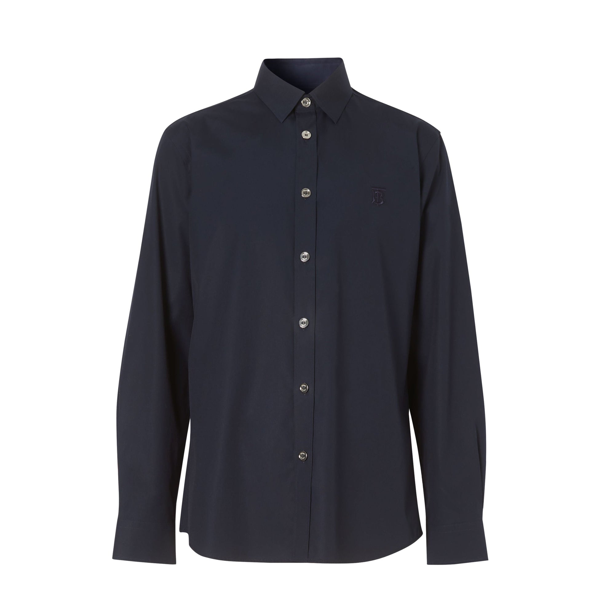 Chemise en popeline de coton stretch Monogram - Navy