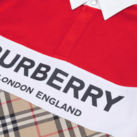 Polo à manches longues avec Vintage check et logo - Bright Red