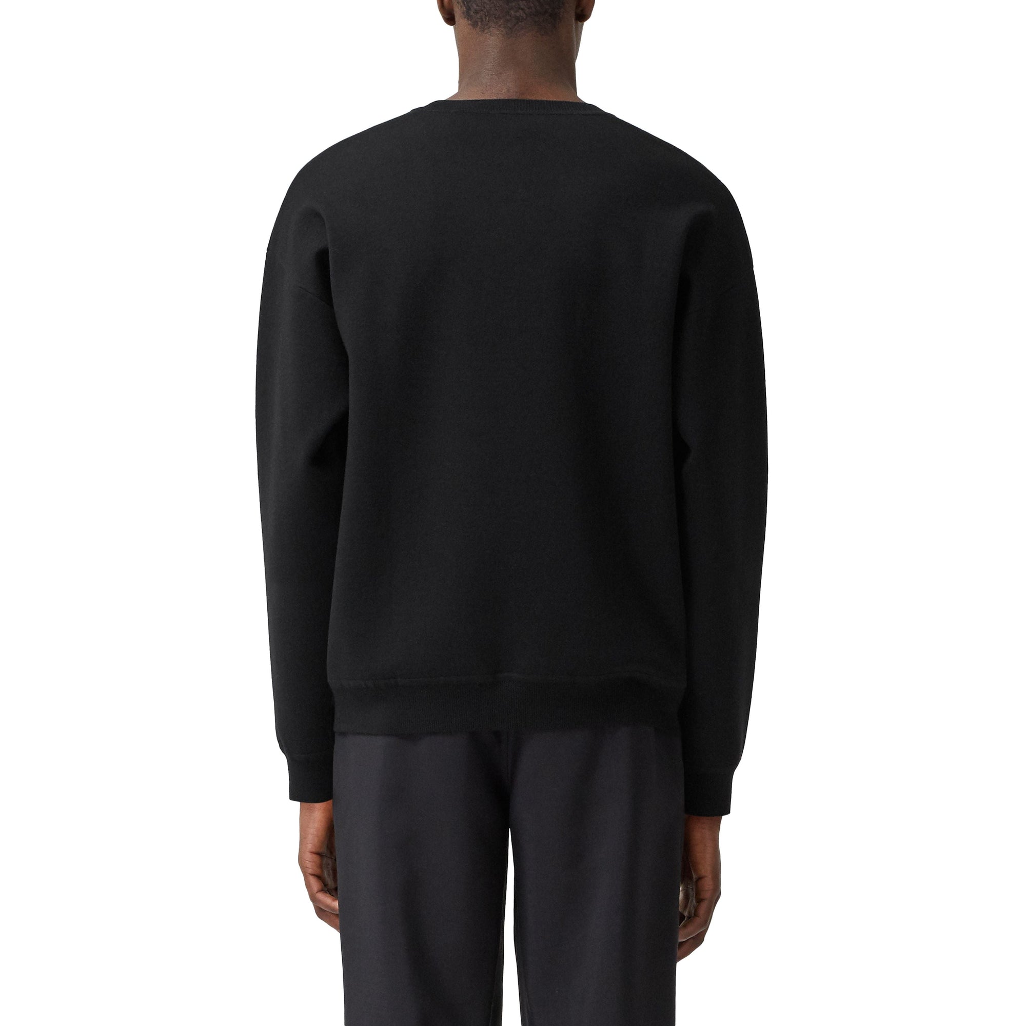 Pull en laine mérinos mélangée avec slogan - Black