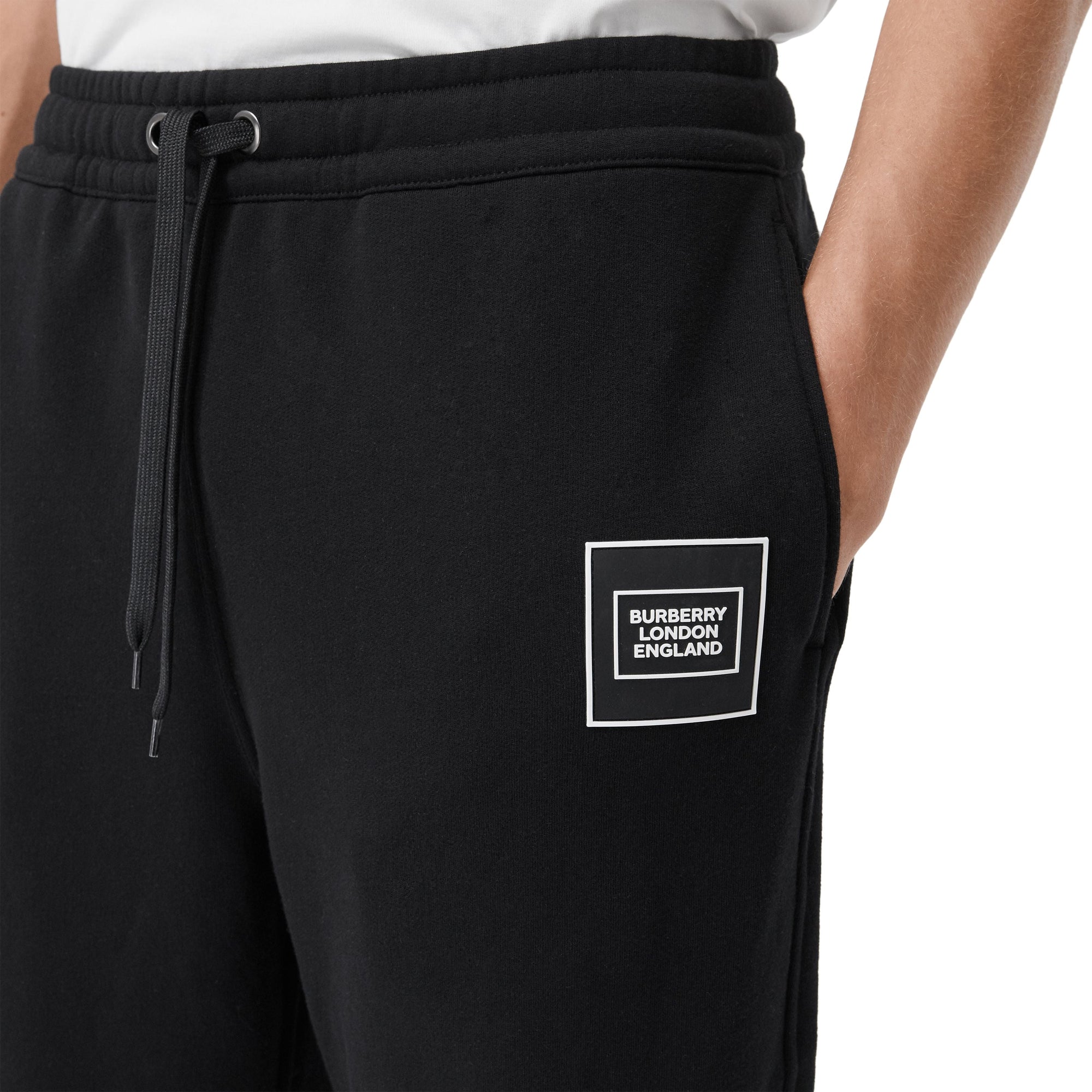 Pantalon de survêtement en coton avec logo appliqué - Black