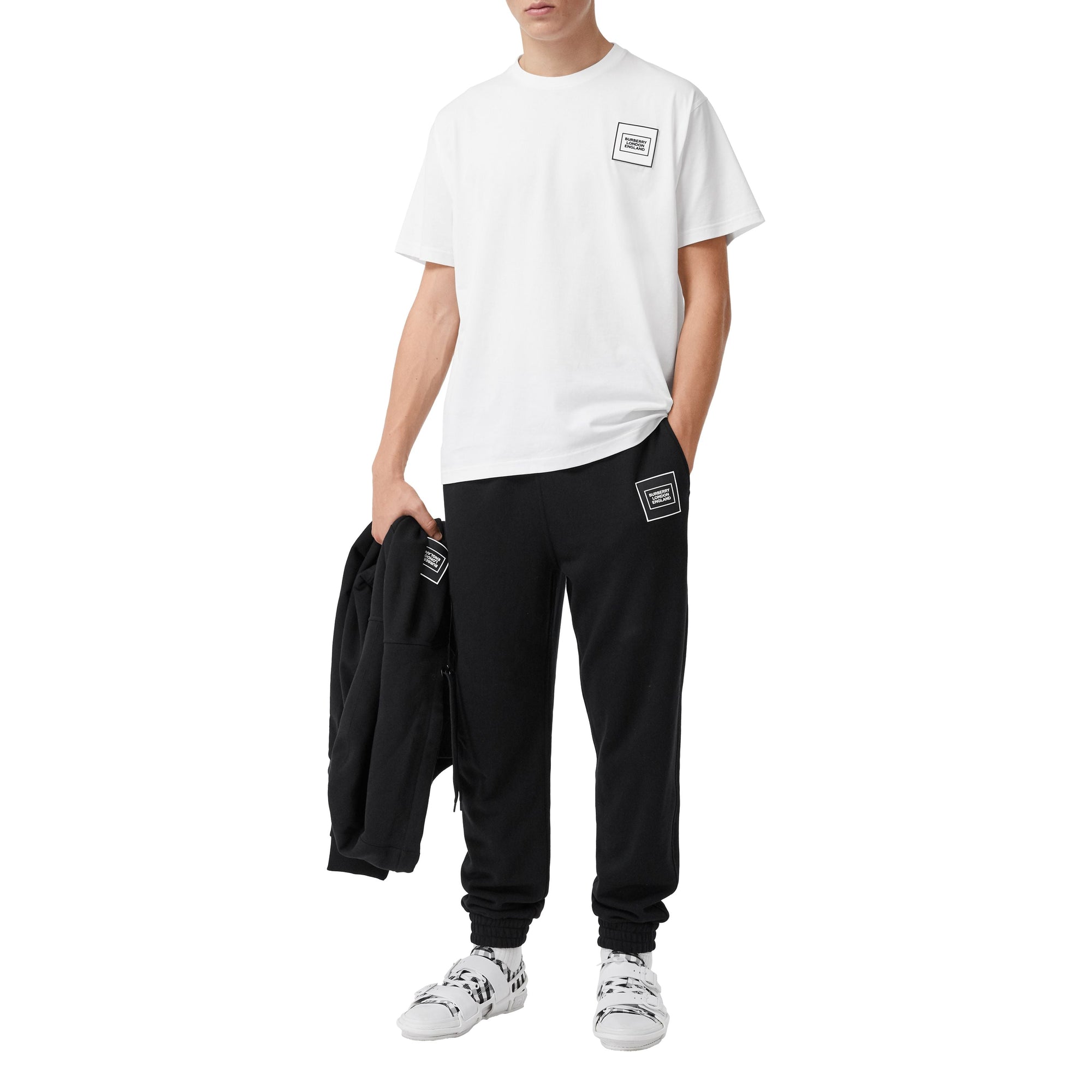 Pantalon de survêtement en coton avec logo appliqué - Black