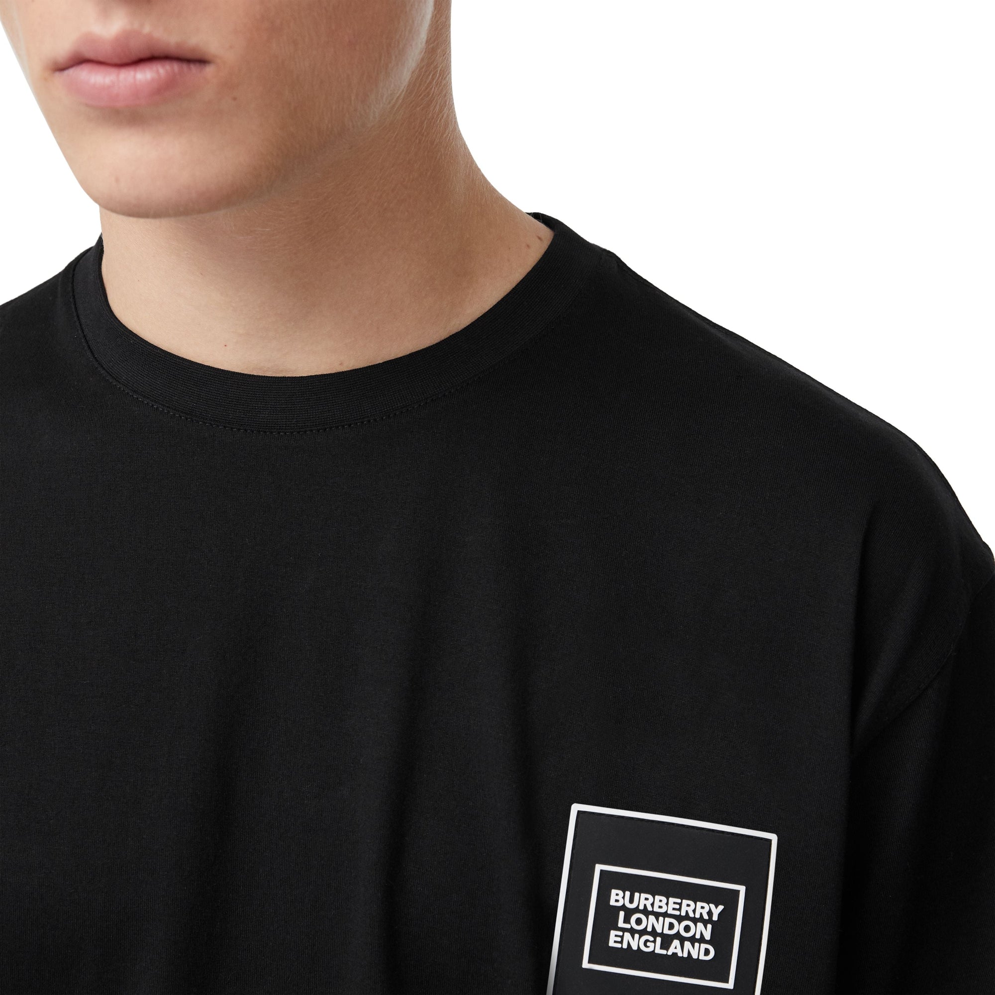 T-shirt en coton avec logo appliqué - Black