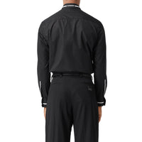 Chemise en popeline de coton avec logo appliqué - Black