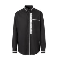 Chemise en popeline de coton avec logo appliqué - Black