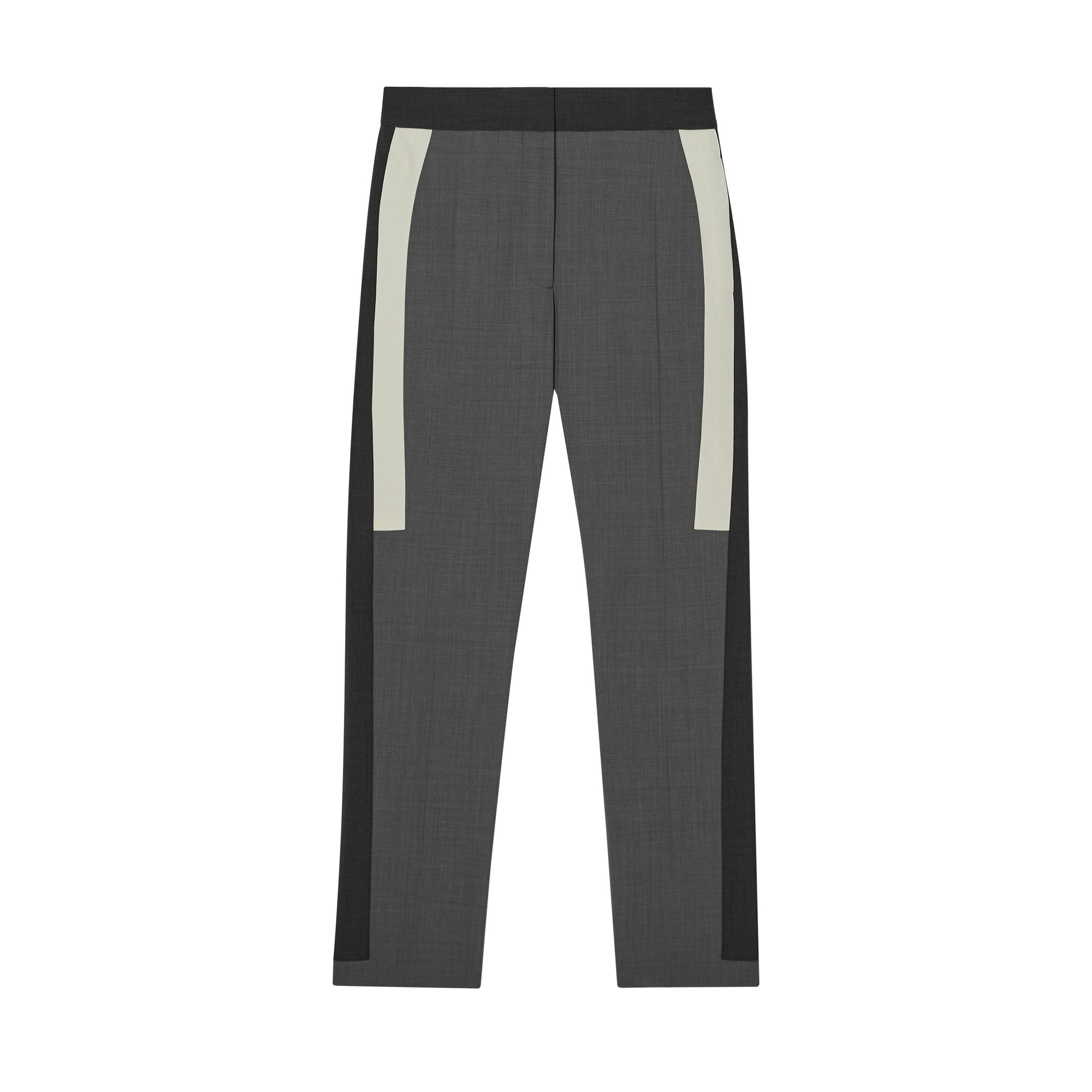 Pantalon tailleur en laine stretch rayé - Grey