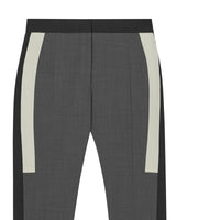 Pantalon tailleur en laine stretch rayé - Grey