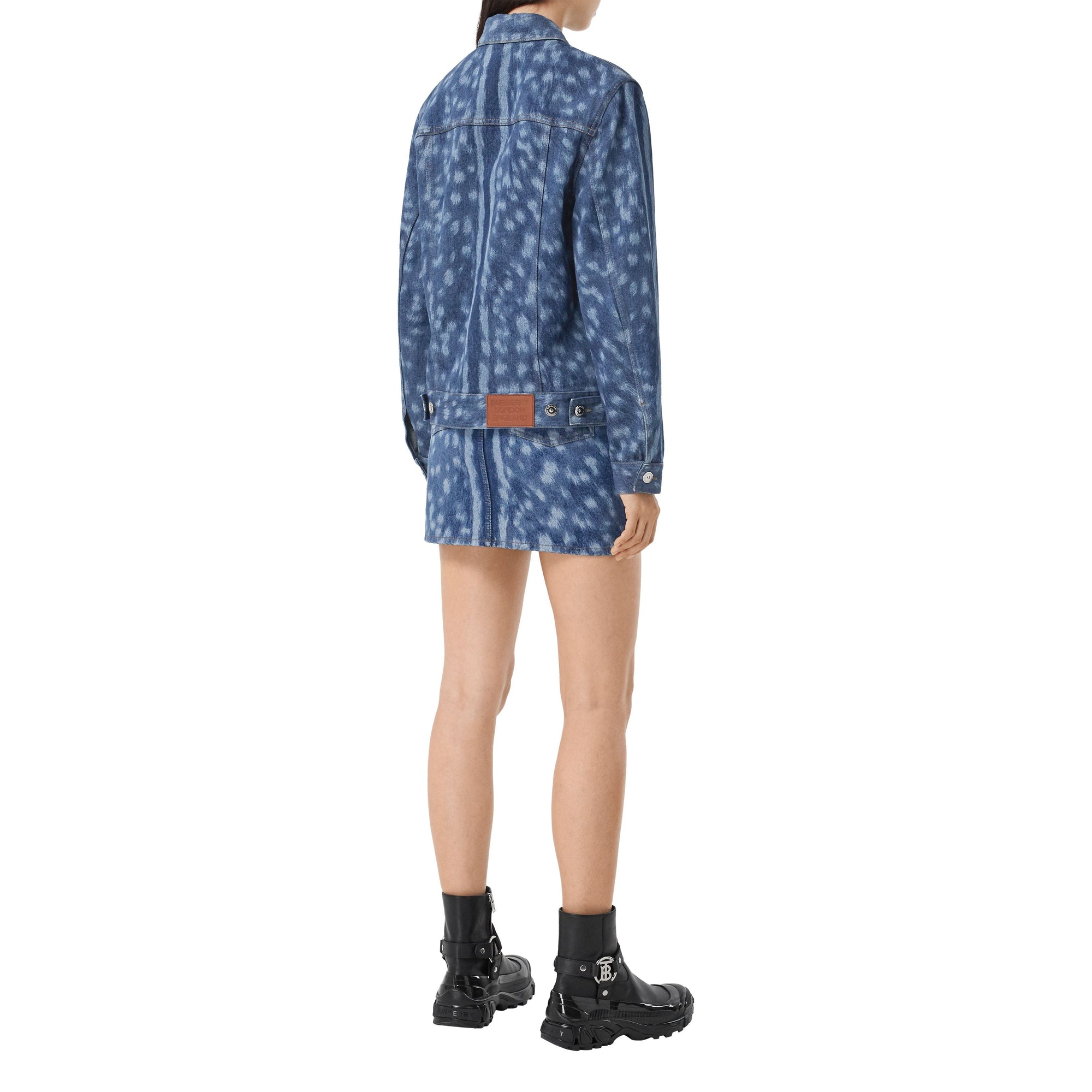 Veste en denim à imprimé daim - Mid Indigo