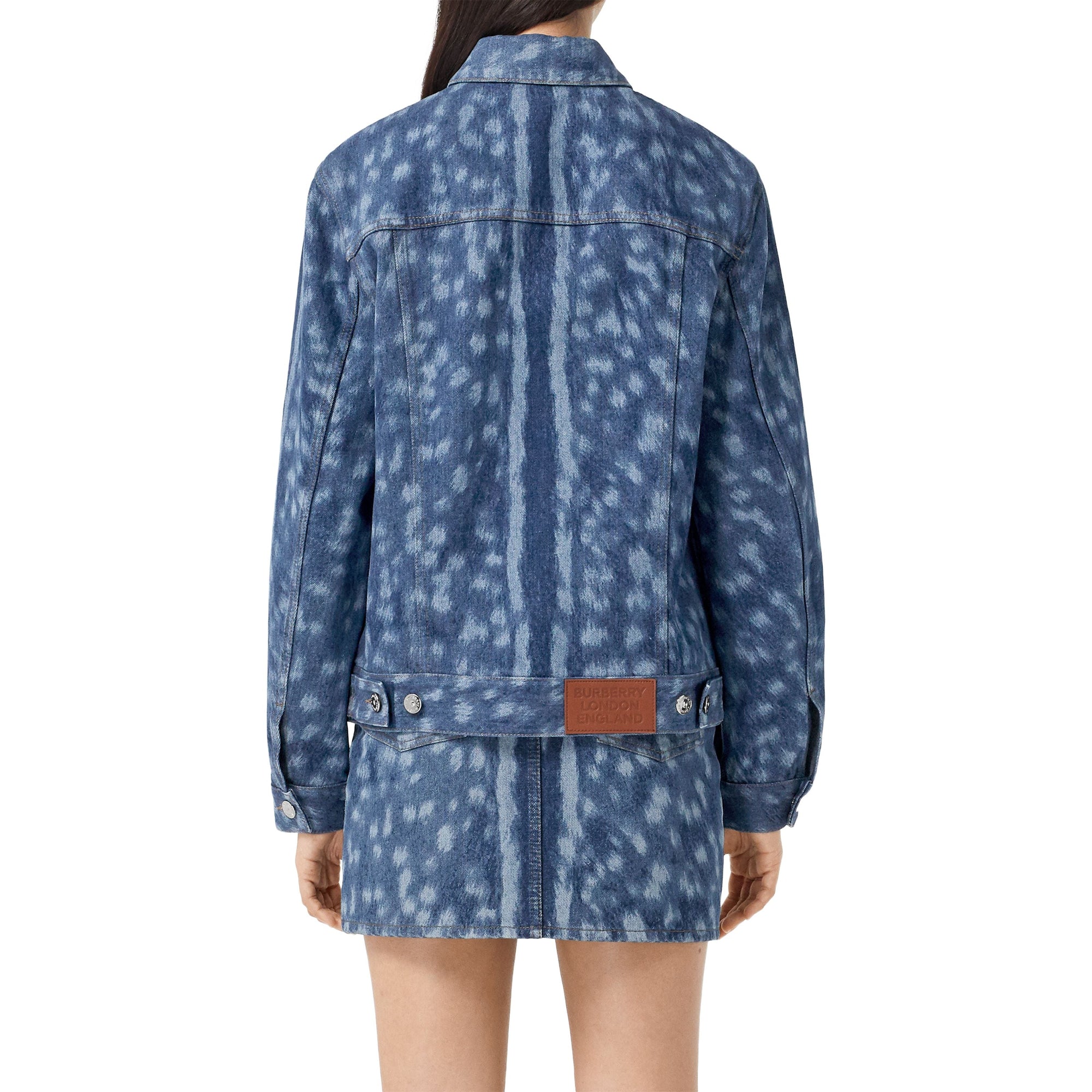 Veste en denim à imprimé daim - Mid Indigo