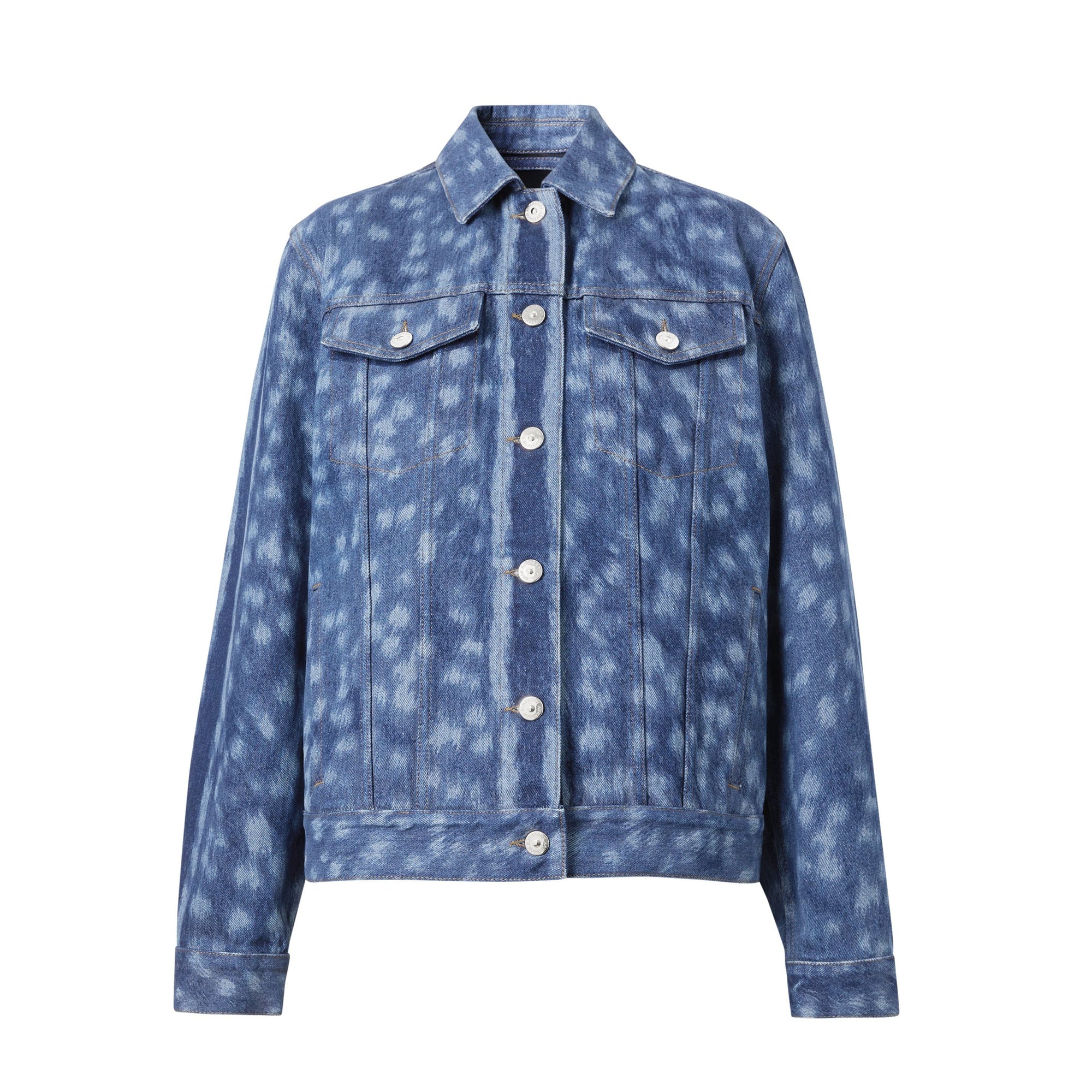 Veste en denim à imprimé daim - Mid Indigo