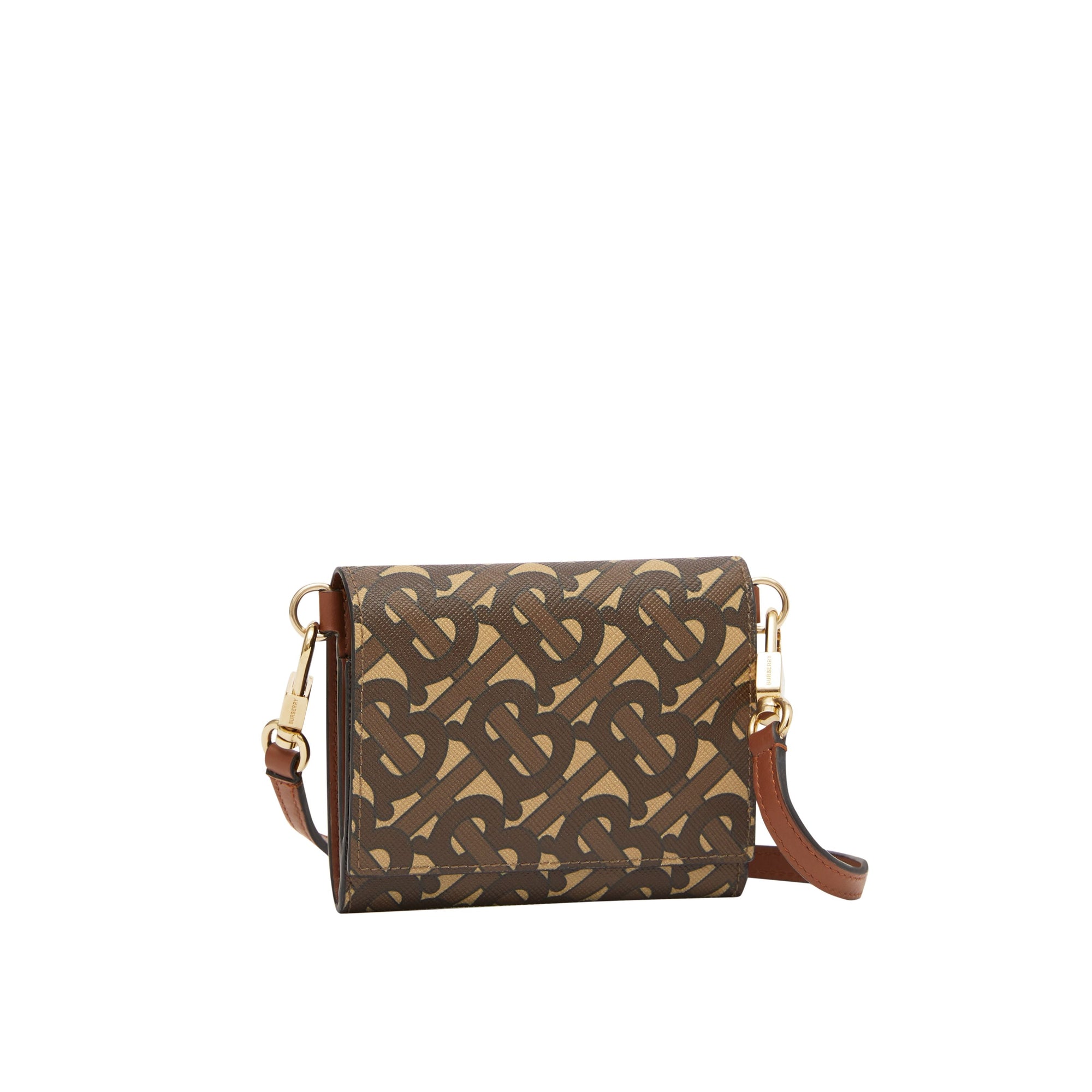 Petit portefeuille Monogram avec sangle amovible - Bridle Brown