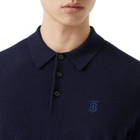 Polo en cachemire Monogram - Navy