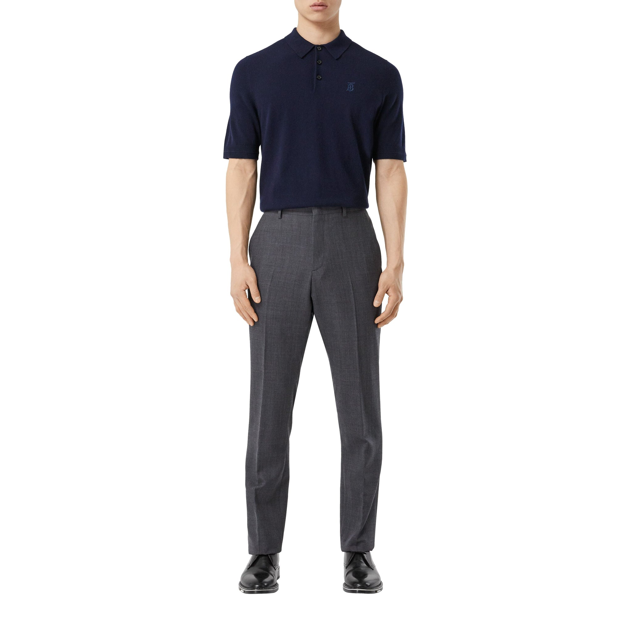Polo en cachemire Monogram - Navy