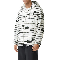 Veste à capuche à imprimé aquarelle avec logo appliqué - Monochrome