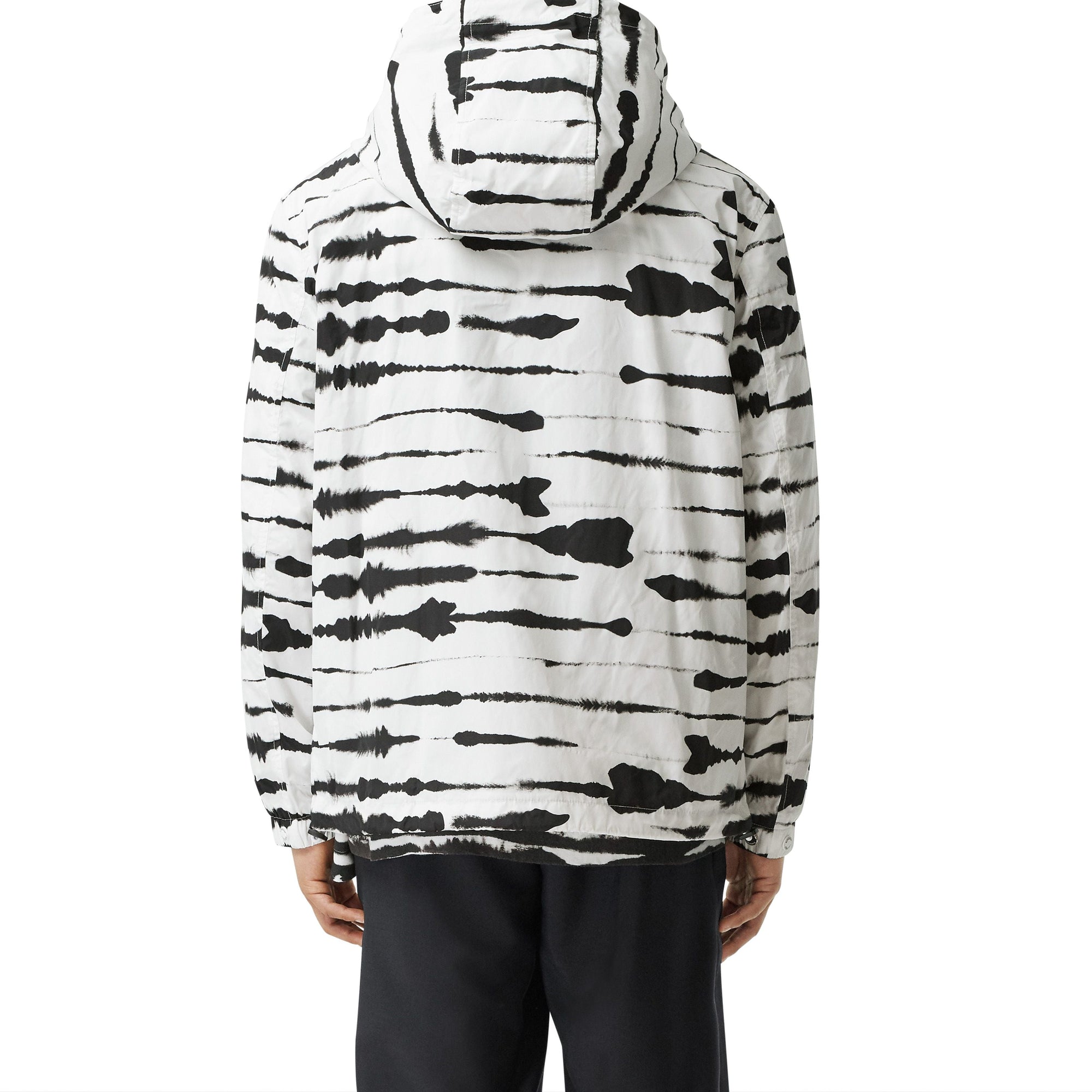 Veste à capuche à imprimé aquarelle avec logo appliqué - Monochrome