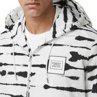 Veste à capuche à imprimé aquarelle avec logo appliqué - Monochrome