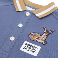 Polo en coton Monogram à motif daim - Steel Blue