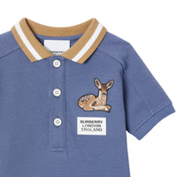 Polo en coton Monogram à motif daim - Steel Blue