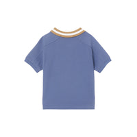 Polo en coton Monogram à motif daim - Steel Blue