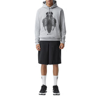 Hoodie en coton à imprimé montage - Pale Grey Melange