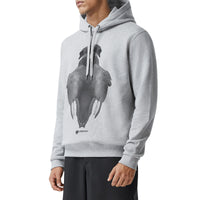Hoodie en coton à imprimé montage - Pale Grey Melange