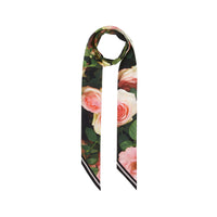 Foulard ultrafin en soie à imprimé floral - Rose Pink