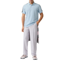 Polo en piqué en coton avec bandes à logo - Pale Blue