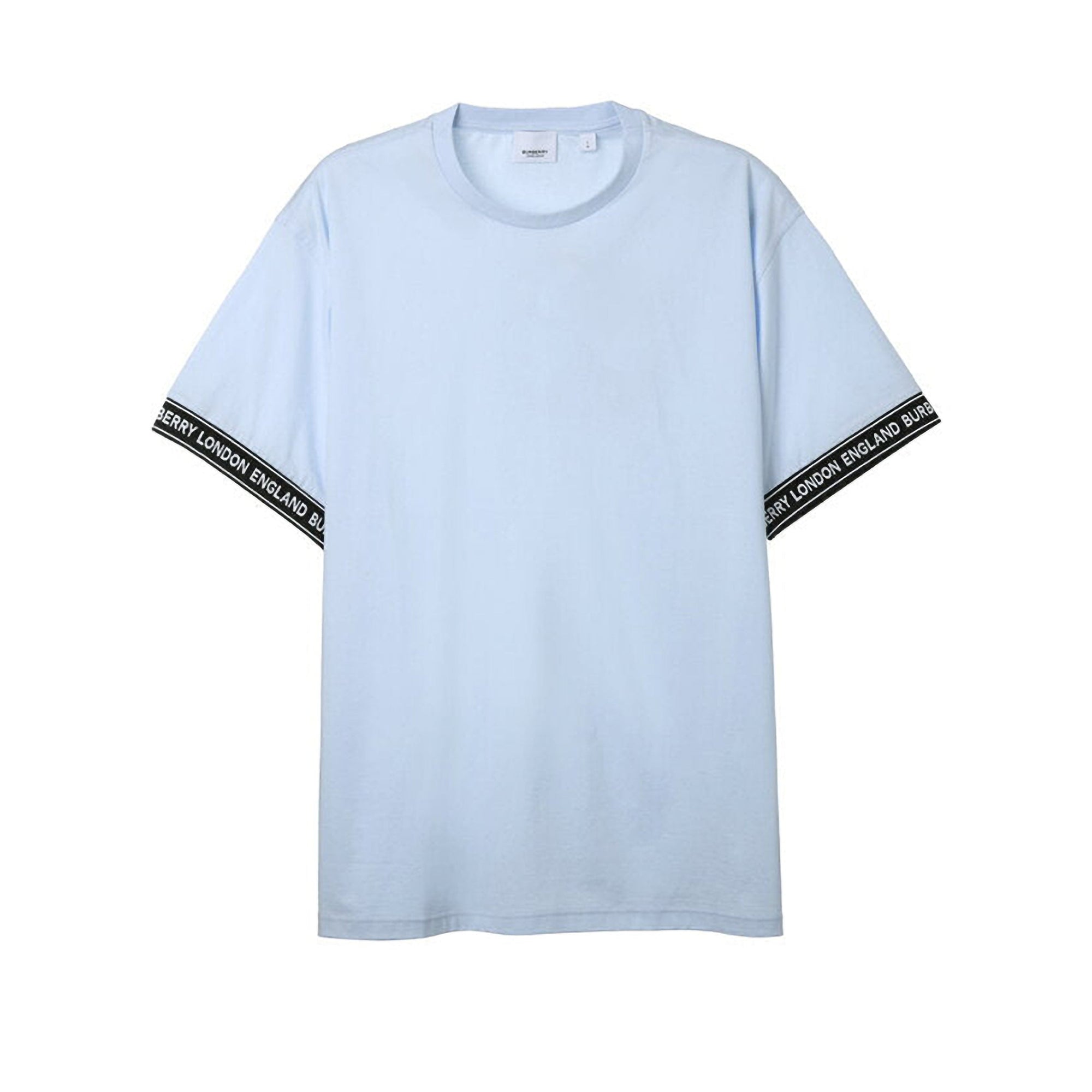 T-shirt oversize en coton avec bandes à logo - Pale Blue