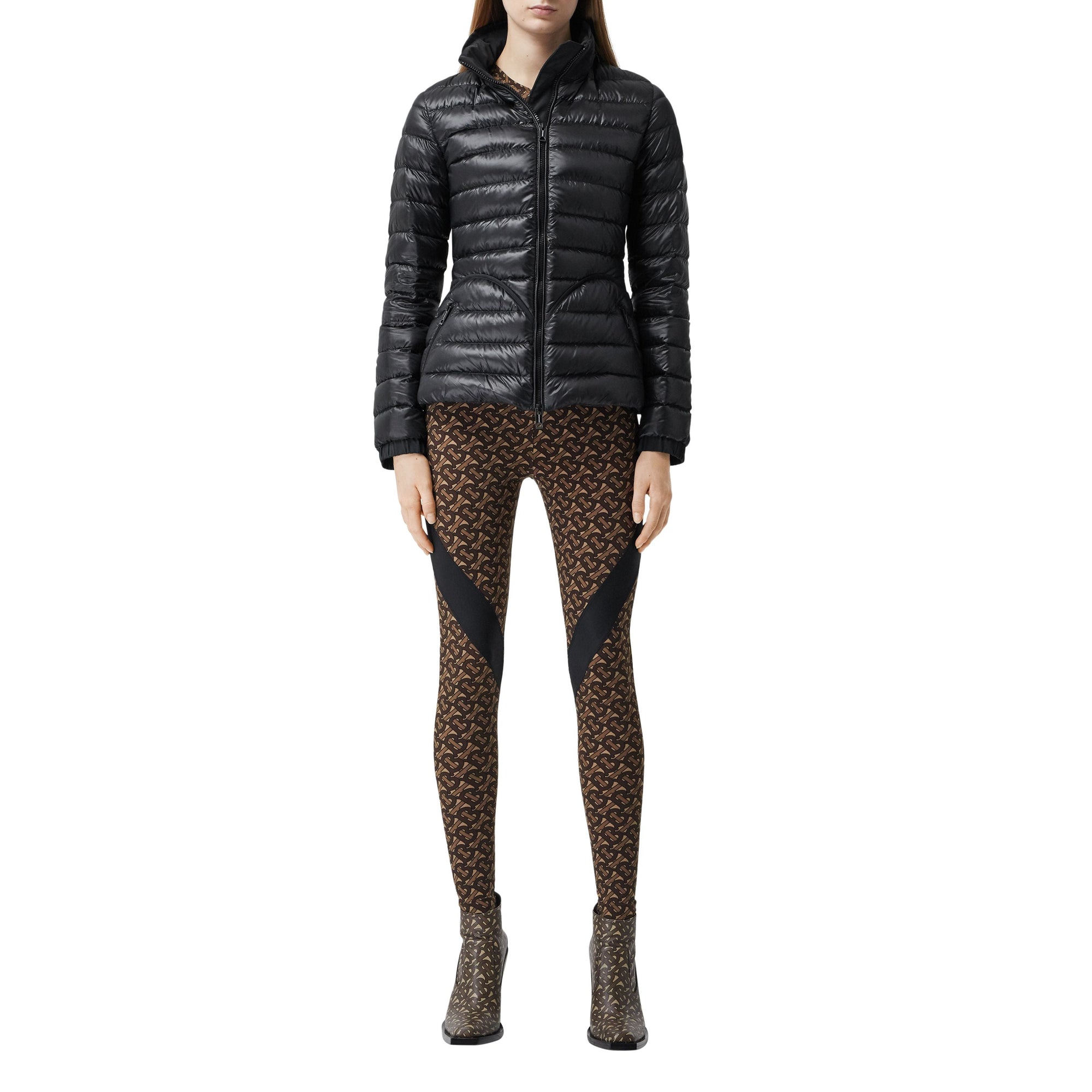 Doudoune péplum avec capuche repliable - Black
