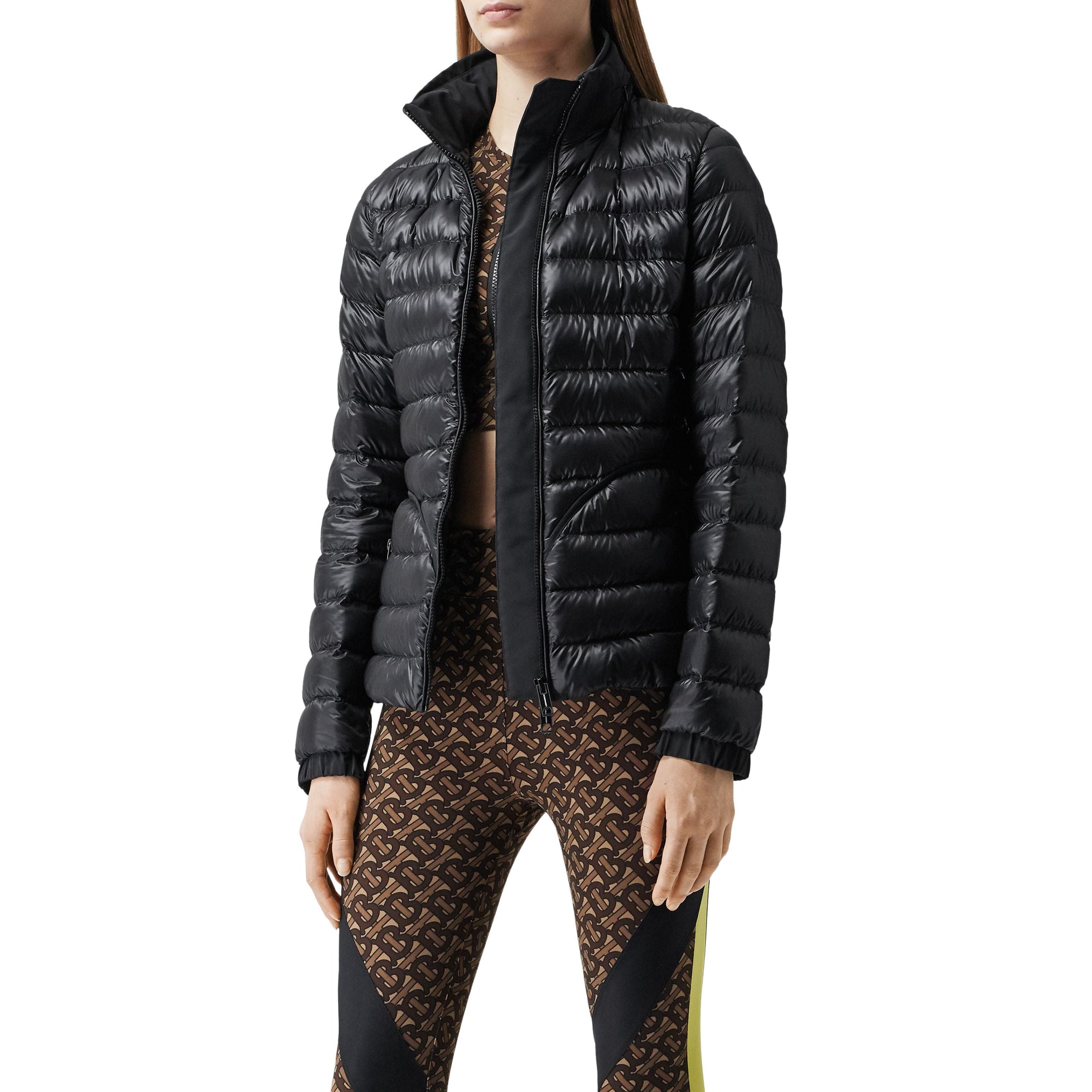 Doudoune péplum avec capuche repliable - Black