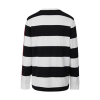 Haut à manches longues oversize en coton rayé - Black & White