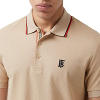 Polo en piqué de coton Monogram - Soft Fawn