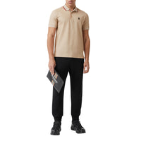 Polo en piqué de coton Monogram - Soft Fawn
