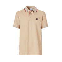 Polo en piqué de coton Monogram - Soft Fawn