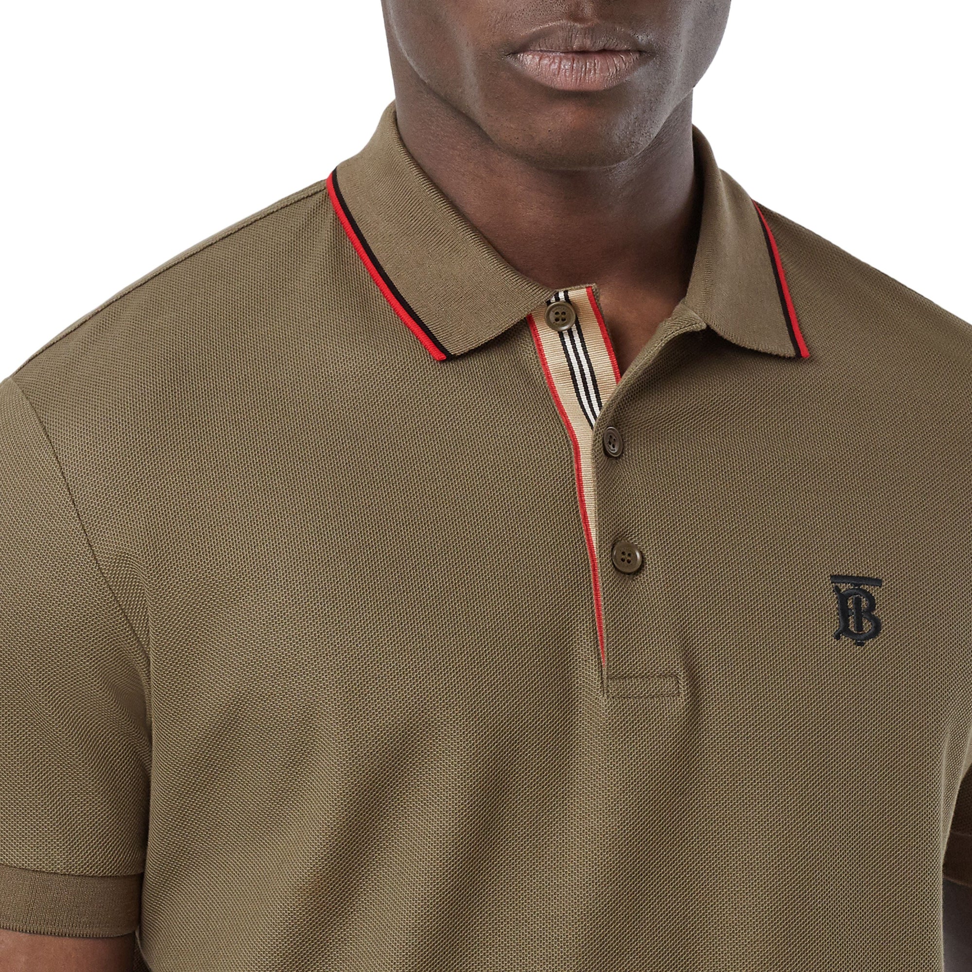 Polo en piqué de coton Monogram - Deep Khaki
