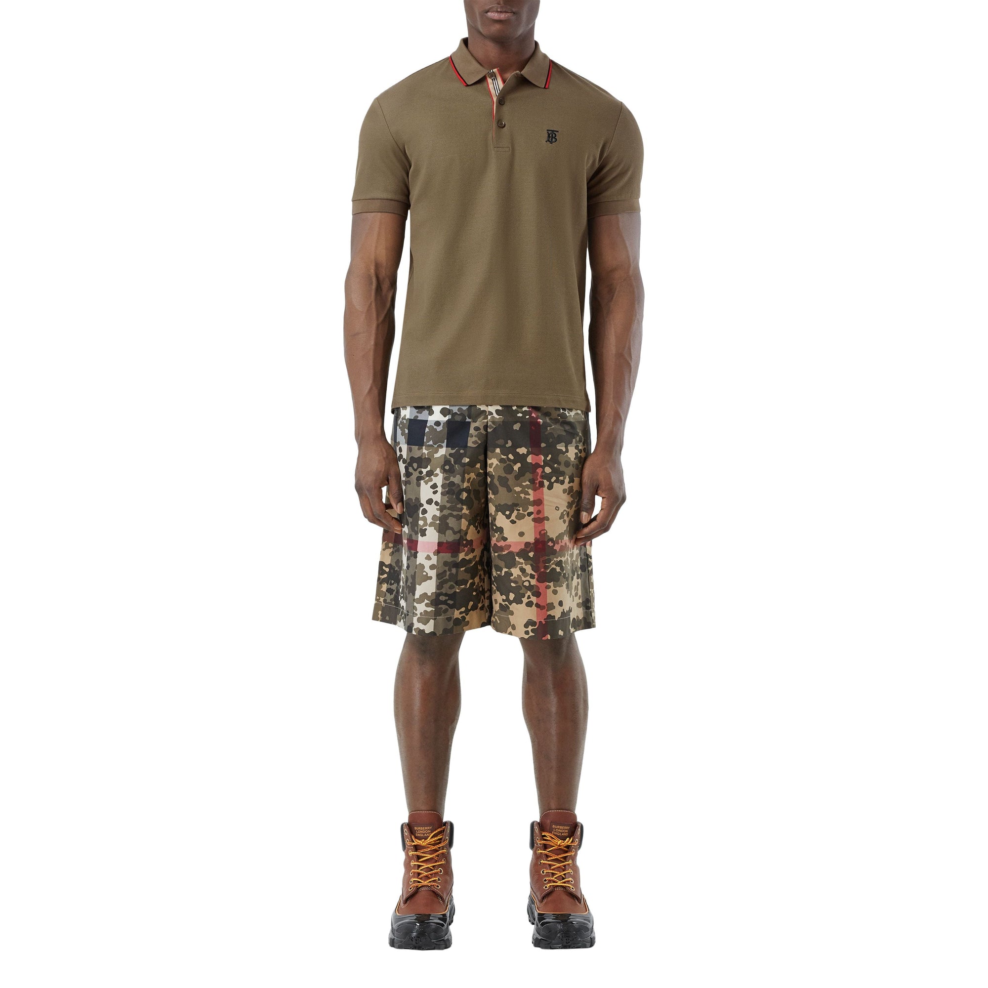 Polo en piqué de coton Monogram - Deep Khaki
