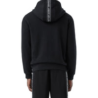 Veste à capuche en coton avec bandes à logo - Black