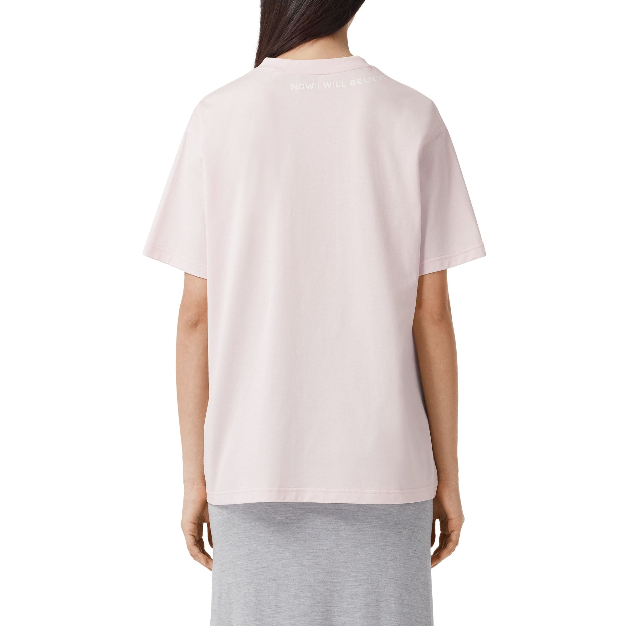 T-shirt oversize en coton avec citation - Pale Pink